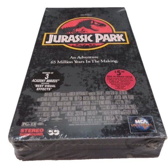 Jurassic Park VHS MCA Universal 1993 Sealed Watermark Steven Spielberg - Picture 7 of 9